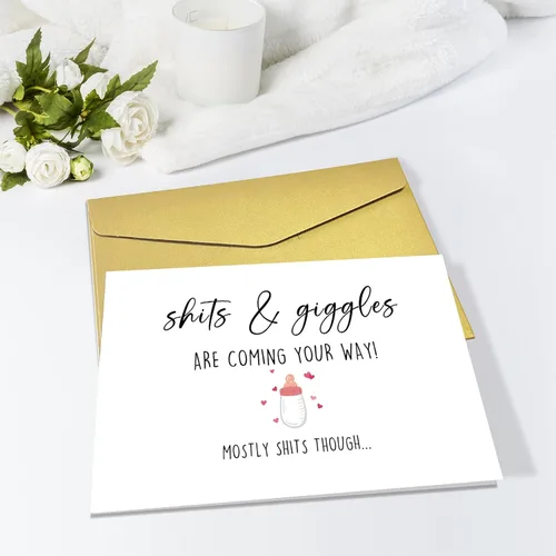 Miniatura 6 de Obbyidk Divertida tarjeta de felicitación de baby shower para nuevos padres, regalo de anuncio de embarazo para familiares y amigos, divertida
