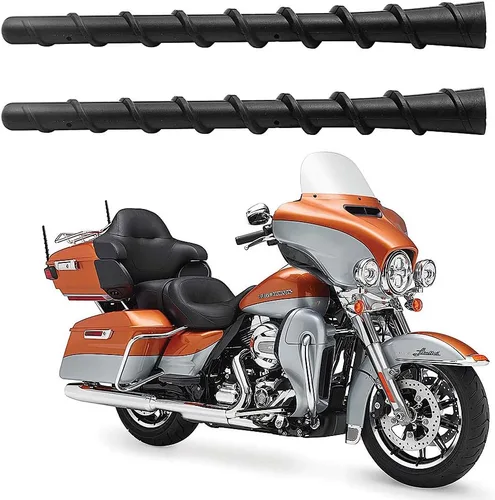 Paquete de 2 antenas en espiral de 7 pulgadas para motocicletas Harley Davidson 1989-2026 Touring Electra Road Street Glide Trike Ultra Classic CVO,