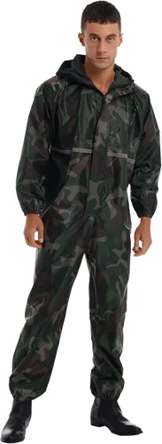 Miniatura 2 de Hularka Traje de lluvia ligero de una pieza para hombre, impermeable, resistente al viento, traje de lluvia reflectante
