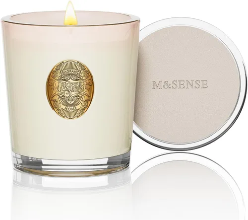 Miniatura 10 de M&SENSE Vela de soja natural, marrón Santal, 10.2 onzas, quema 55H, vela perfumada de lujo para relajación, regalo, decoración del hogar, para Lichi