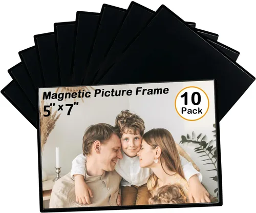 Miniatura 11 de Marco magnético para fotos, capacidad para fotos de 4 x 6 pulgadas, fundas negras reutilizables para nevera, taquilla, gabinete de oficina