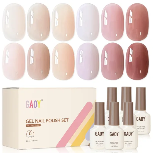 Miniatura 20 de GAOY Berry Collection - Esmalte de uñas en gel, color rosa intenso, borgoña, rojo, cereza y magenta, kit de esmalte de uñas para manicura de salón
