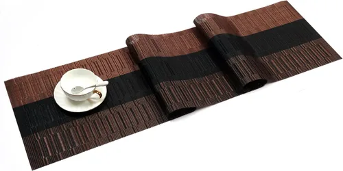 Miniatura 55 de SHACOS - Caminos de mesa de vinilo tejido, lavables, para uso en interiores o exteriores, fáciles de limpiar