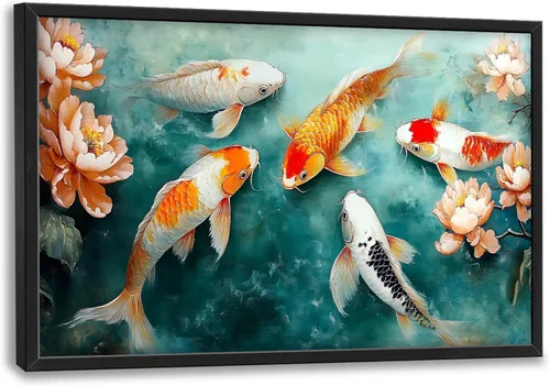 Miniatura 65 de Cuadros Grandes Enmarcados Arte de Pared para Sala de Estar, Lobos del Bosque Decoración de Pared de Gran Tamaño Lobo Animal Impresión en Lienzo