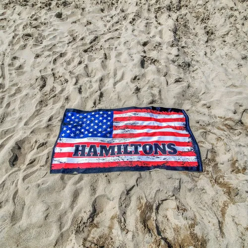 Miniatura 5 de IT'S A SKIN Toallas de playa personalizadas con tu nombre, orgullo estadounidense, estilo desgastado con la bandera de Estados Unidos para playa