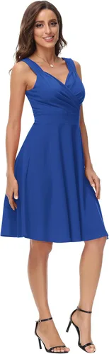 Miniatura 2 de GRACE KARIN - Vestido de cóctel para dama de honor sin mangas acampanado con cuello en V y envolvente