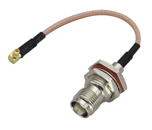 Miniatura 2 de RG316 TNC hembra a MMCX macho Cable de ángulo recto MMCX macho enchufe de ángulo recto a mamparo TNC Cable de extensión aérea hembra para antena