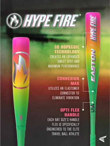 Miniatura 3 de Easton 2026 Bate de béisbol Hype Fire Estados Unidos -5 / -8 / -10 / -11 gota Barril de 2 5/8 pulgadas 2 piezas compuesto