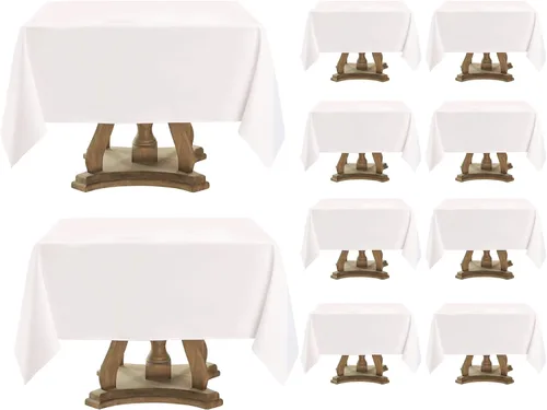 Miniatura 8 de Manteles rectangulares de 60 x 120 pulgadas, paquete de 2 manteles negros para 6 pies, lavables, decorativos, de lino y poliéster, para mesa