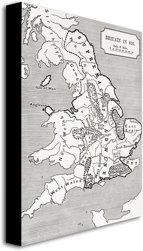 Miniatura 2 de Trademark Fine Art Map of Britain in 626 por Bridgeman Library Canvas Artwork, 22 por 32 pulgadas