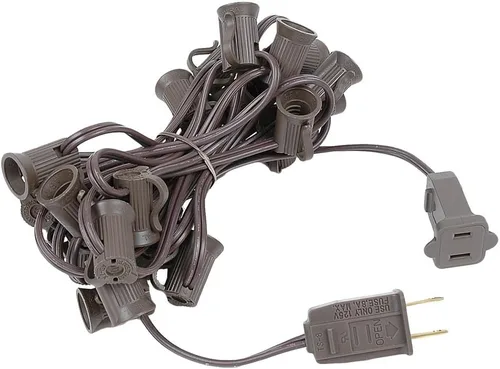 Miniatura 7 de Novelty Lights Cadena de luces de Navidad C7 de 25 pies para exteriores, tira de luces para patio, base de candelabro (C7/E12), espacio de 12 Blanco