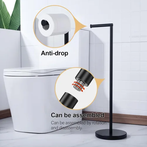 Miniatura 7 de BAGNOLUX Soporte para papel higiénico de baño con reserva, soporte de papel higiénico de acero inoxidable SUS304 resistente a la oxidación, soporte