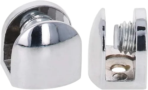 Soporte de estante de vidrio ajustable de aleación de zinc A9 Soporte de clip de abrazadera de gabinete de puerta para 0.197-0.315 in de grosor,