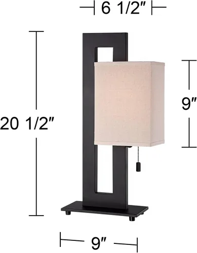 Miniatura 4 de 360 Lighting Lámpara de Mesa de Acento Moderna de 20.5" de Alto Color Bronce Marrón Espresso Rico Base de Metal Rectangular Abierta Pantalla de Caja