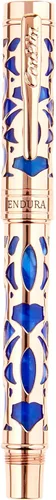 Conklin Bolígrafo Endura Deco Crest en azul con detalles cromados – Instrumento de escritura recargable por Conklin Pen Company