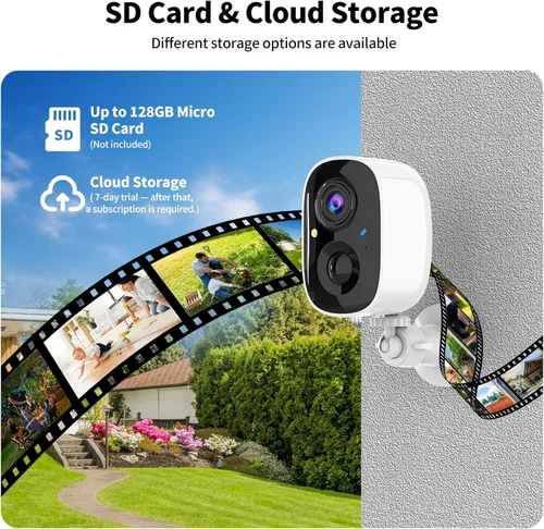 Miniatura 6 de Cámaras de seguridad inalámbricas para exteriores, cámaras inalámbricas WiFi 2K para interiores, cámara externa alimentada por batería