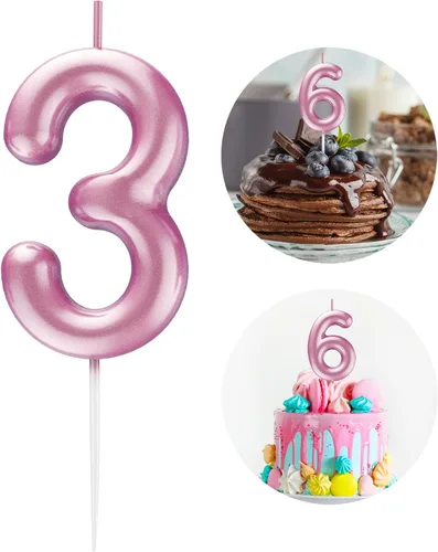 Miniatura 104 de Velas número 2 arcoíris con número 3D de feliz cumpleaños para decoración de fiesta de pastel de cumpleaños, suministros de celebración