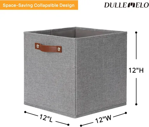Miniatura 3 de DULLEMELO Cubos de almacenamiento de tela, cubos de 12 pulgadas para canasta de regalo vacía, juguetes, ropa de guardería, organizadores de armario
