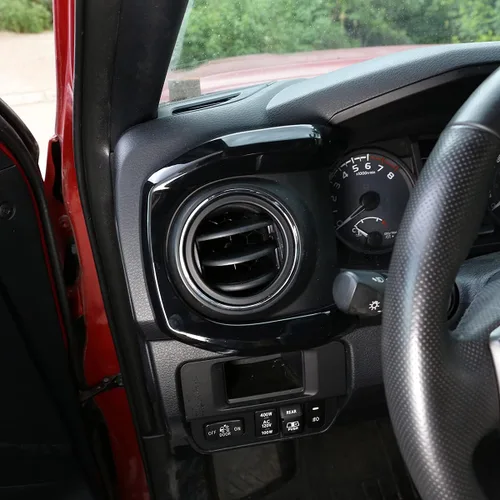 Miniatura 5 de YIWANG - Cubierta para panel de salpicadero de consola central de ABS para Toyota Tacoma 2016-2020, accesorios de coche de conducción izquierda Negro