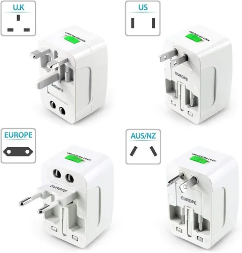 Miniatura 2 de Convertidor de adaptador de corriente universal portátil en todo el mundo, todo en uno, cargador de pared de viaje internacional fuera del país
