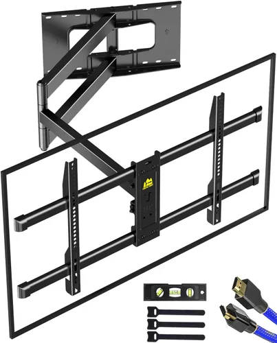 Miniatura 11 de FORGING MOUNT Montura de pared para TV de brazo largo para esquinas para televisores de 32 a 75 pulgadas, soporte de TV articulado de movimiento