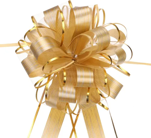 Miniatura 27 de MECCANIXITY 20 lazos grandes de 7 pulgadas para envolver regalos, cinta de organza color blanco crema para cestas de boda, regalos de fiesta