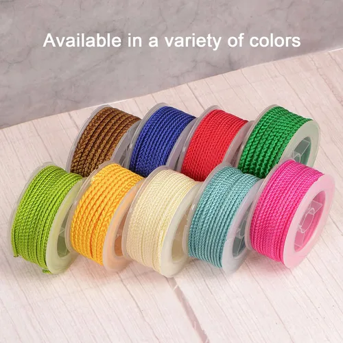 Miniatura 5 de HARFINGTON Cordón de hilo de nailon para cuentas de 0.063 in, cuerda de nailon trenzado extrafuerte para manualidades, pulseras, joyería, Negro