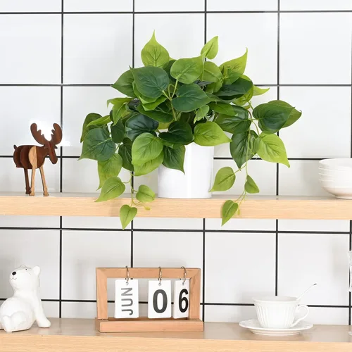 Miniatura 4 de Waipfaru Plantas Artificiales de Interior con Macetas de Plástico, Plantas Falsas Pequeñas Realistas, Plantas Falsas con Pothos, Plantas en Maceta