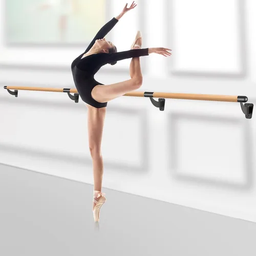 Miniatura 2 de Sistema de Barra de Ballet Montada en la Pared de Madera SELEWARE de 4-12 pies de Largo para Movimientos de Barra en Casa o Estudio, Estiramiento