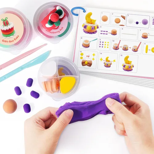 Miniatura 5 de Arcilla seca al aire para niños, kit de arcilla de modelado de 12 cajas, arcilla de moldeo DIY con herramientas de escultura y tutorial, ultra