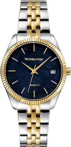 VICTORIA HYDE Reloj para mujer plateado y dorado, relojes de dos tonos de acero inoxidable para mujer