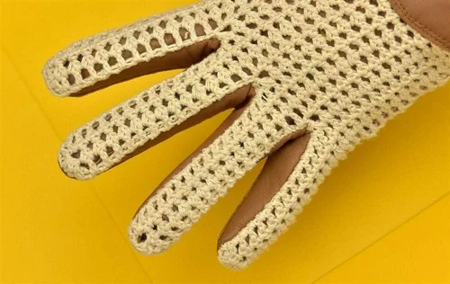 Miniatura 4 de Guantes de conducción de piel auténtica para hombre, estilo retro, con dedos completos, chofer