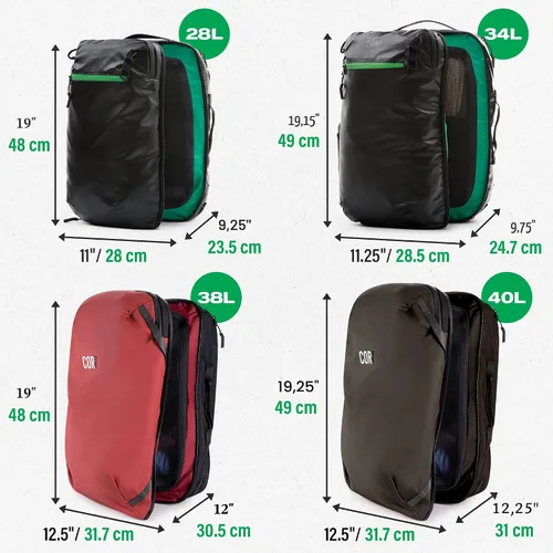 Miniatura 6 de COR Surf - Mochila de viaje aprobada para vuelo, de cabina, para laptop Mochila de equipaje de fin de semana para negocios, unisex, 28 l