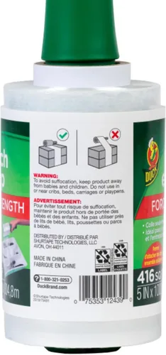Miniatura 7 de Envoltura elástica 284855 de la marca Duck con asa de control de tensión, 5 pulgadas x 1000 pies, 1 paquete