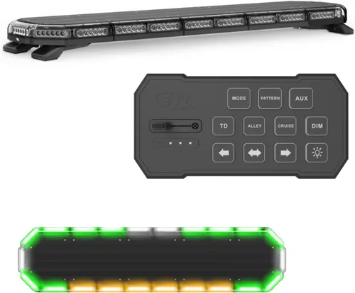 Miniatura 25 de SpeedTech Lights K-Force 47 - Barra de luz LED estroboscópica de policía de tamaño completo para montaje en techo, luces de advertencia para Verde