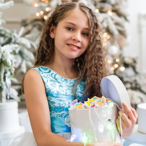 Miniatura 7 de Haooryx Mini borradores de mariposa de primavera para niños, 60 unidades a granel novedosos borradores de mariposa 3D rompecabezas de escritorio