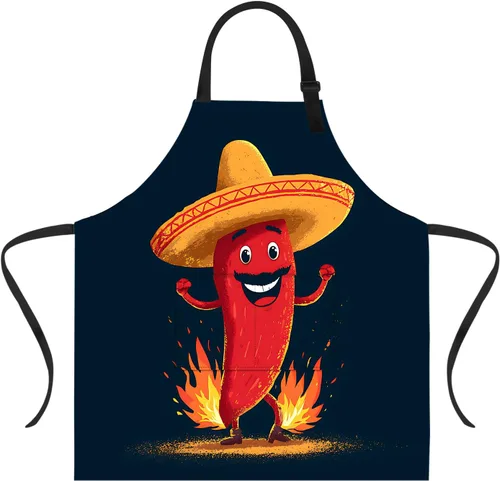 Miniatura 12 de Delantal divertido con 2 bolsillos para hombres y mujeres, barbacoa, parrilla, delantales con babero ajustable, regalos, cocina, cocina de la cocina