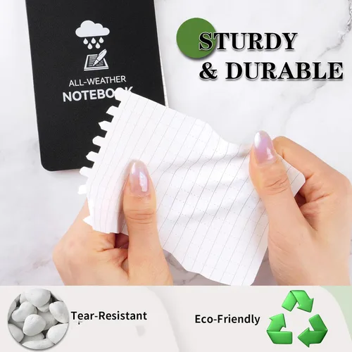 Miniatura 5 de COIDEA Cuaderno impermeable, paquete de 8 bloc de notas de bolsillo en espiral superior, bloc de notas de 3 x 5 pulgadas, resistente a