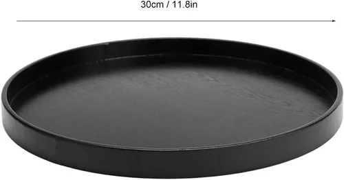 Miniatura 2 de Bandeja de madera para servir, aperitivos, café, comidas, mesa otomana, almacenamiento decorativo, plato de madera, platos redondos para el hogar