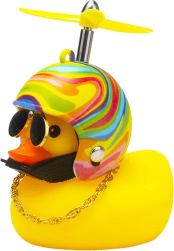 Miniatura 9 de wonuu Decoración de pato de goma para automóvil, lindo pato amarillo con hélice (piña-Y)