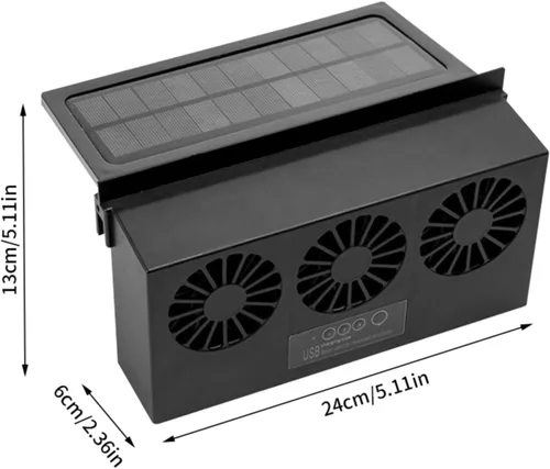 Miniatura 5 de Ventilador de escape de automóvil de energía solar, ventilador de escape de ventana de automóvil, ventilador de ventilación automática, ventilador