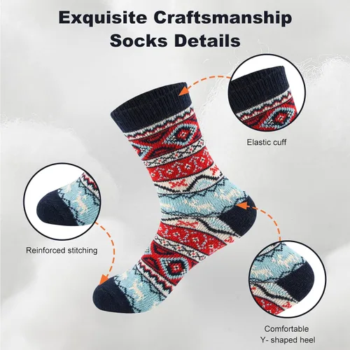 Miniatura 5 de LKV Calcetines de invierno para mujer, caja de regalo, calcetines de lana gruesa, suaves, cálidos, calcetines casuales para mujer, calcetines