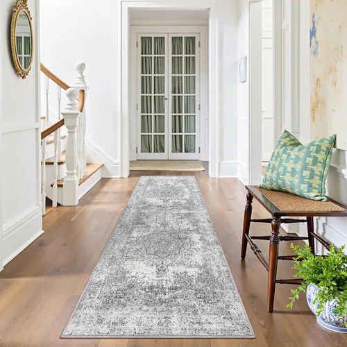 Miniatura 33 de jinchan Alfombra floral primaveral de 2 x 3 pies para entrada, alfombra desgastada lavable, de pelo corto, suave, pequeña, antideslizante, tapete
