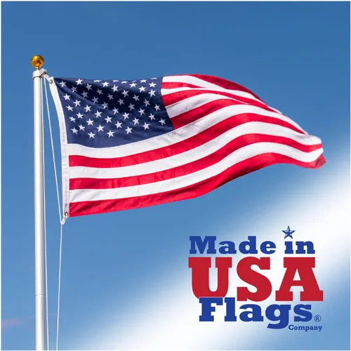 Made in USA Flags Co - Bandera estadounidense de 3x5 - Bandera resistente de EE. UU. - Poliéster Premium PolyMax, rayas cosidas y estrellas bordadas