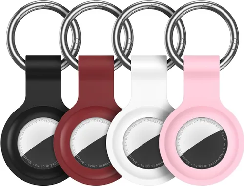Miniatura 19 de Paquete de 4 llaveros compatibles con AirTag para AirTag de 1ª y 2ª generación, para AirTag de 1ª y 2ª generación, funda para AirTag, rastreador
