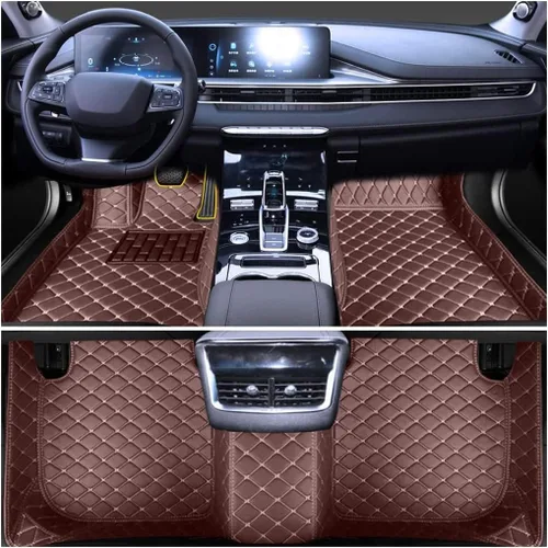 Miniatura 26 de Personaliza las alfombrillas de cuero de lujo de protección para todo tipo de clima para automóviles, SUV y camiones según el modelo automotriz beige
