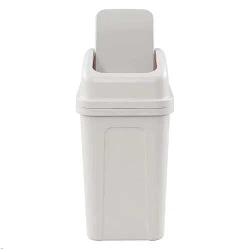Miniatura 9 de Cubo de basura de plástico de 1.8 galones, bote de basura pequeño con tapa giratoria, ligeramente gris