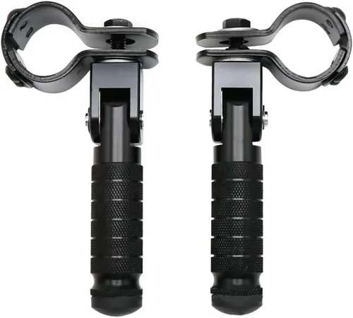 Miniatura 2 de Estriberas de pie de carretera para motocicleta, pedal plegable negro, universal para motocicleta con núcleo de tubo de 1.181 in-1.260 in, izquierda