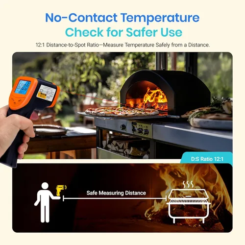 Miniatura 4 de Etekcity Termómetro infrarrojo láser pistola de temperatura 774, termómetro para carne, alimentos, caramelos y horno para accesorios de plancha