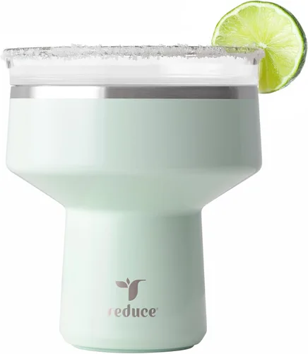 Reduce Saltini - Vaso de cóctel de 16 onzas, vaso aislado de Margarita con tapa, mantiene las bebidas frías durante 10 horas, alternativa al vaso de